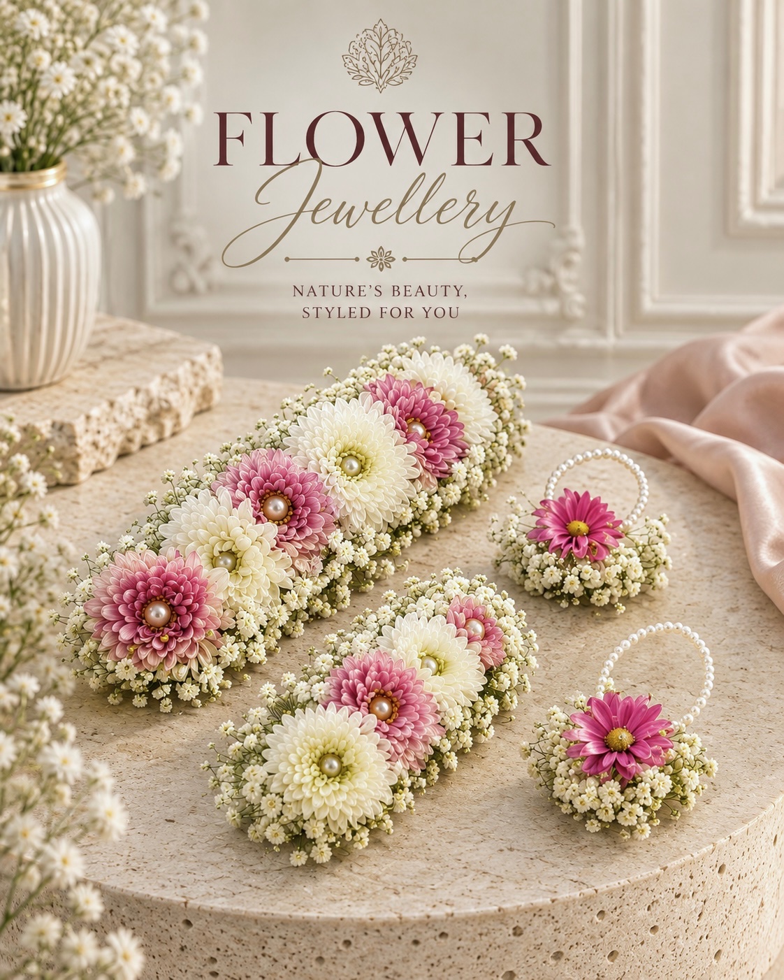 Real flower haars and kaleeras